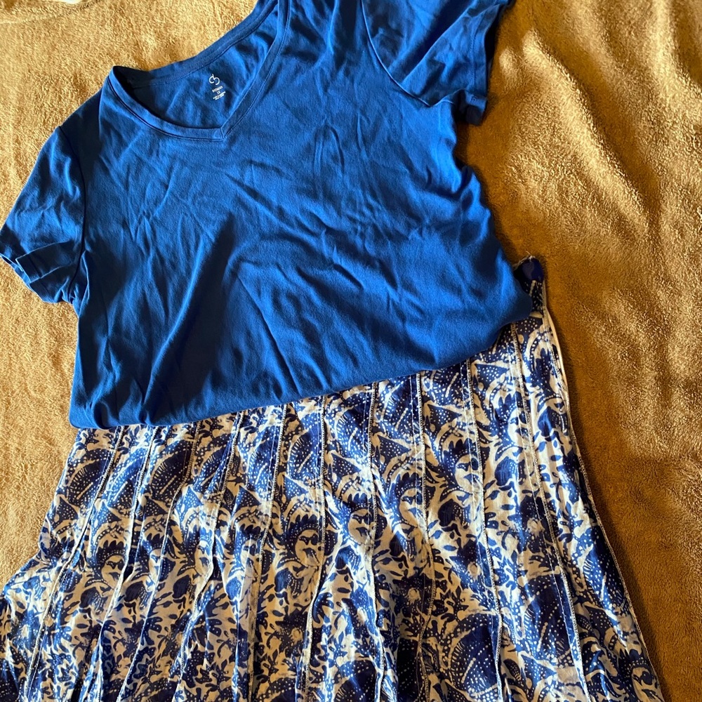 Royal Blue Blouse & Skirt Set